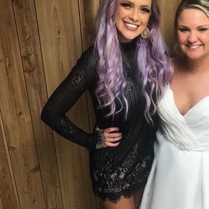 Cream and black lace dress